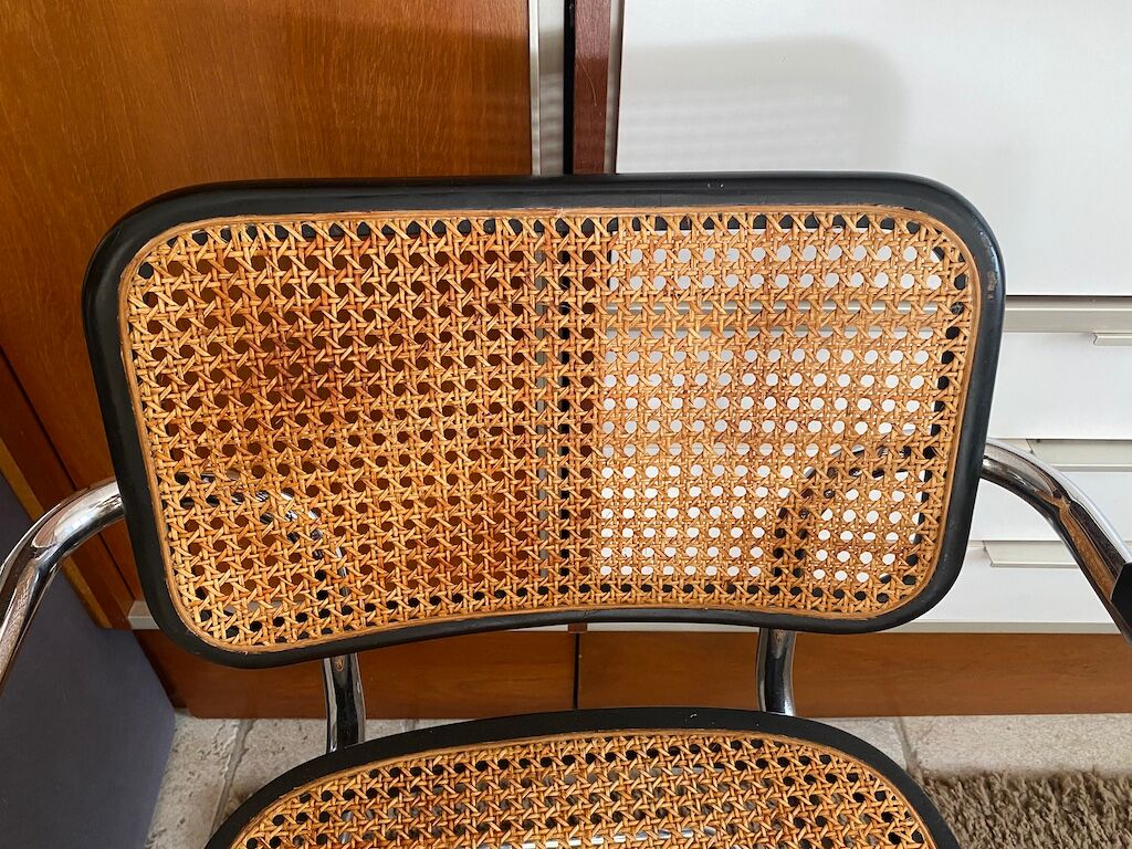 Set of 4 chairs B32 and 2 armchairs B64 Cesca by Marcel Breuer Italian Edition 1980