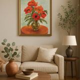 Still life with poppies, signed 20th century