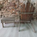 Fauteuil Adirondack ancien avec repose-pieds