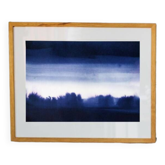 Blue landscape in ink 2