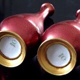 Paire de vases soliflore porcelaine Royal couronne vase craquelé  XIX