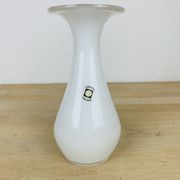 Tarnowiec flat neck vase in vintage white glass
