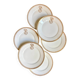 6 flat plates in gold porcelain monogrammed "F"