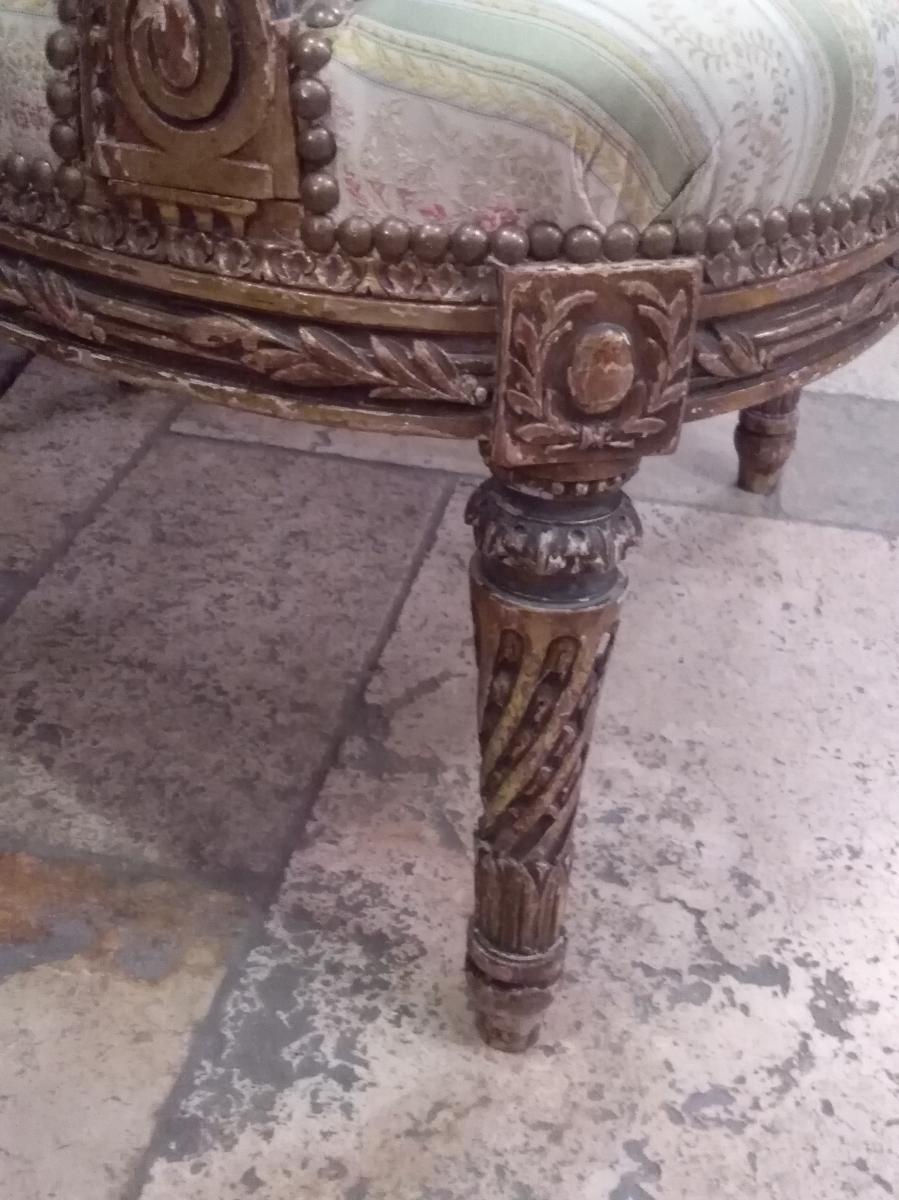 Pair of Louis XVI-style medallion armchairs from Napoleon III