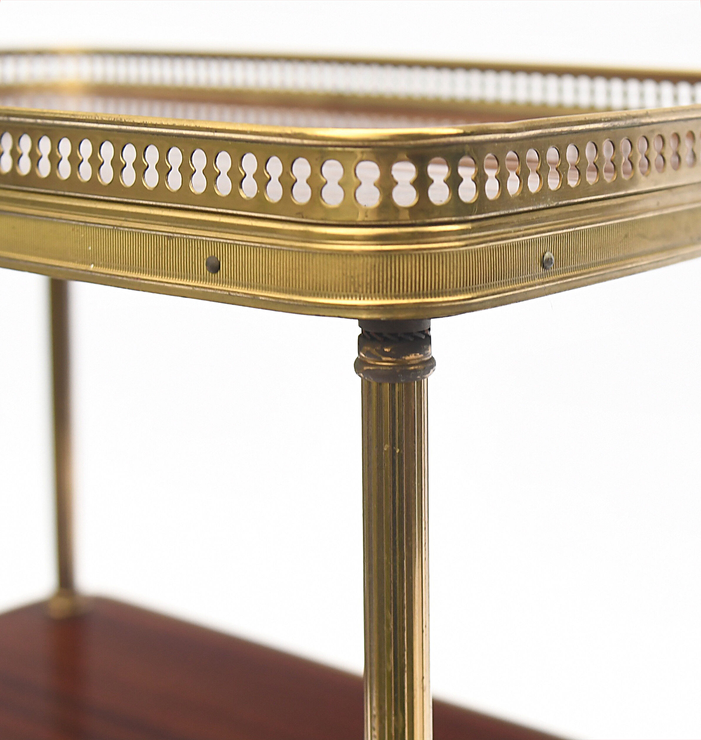 Vintage harness with 3 trays in formica and golden brass