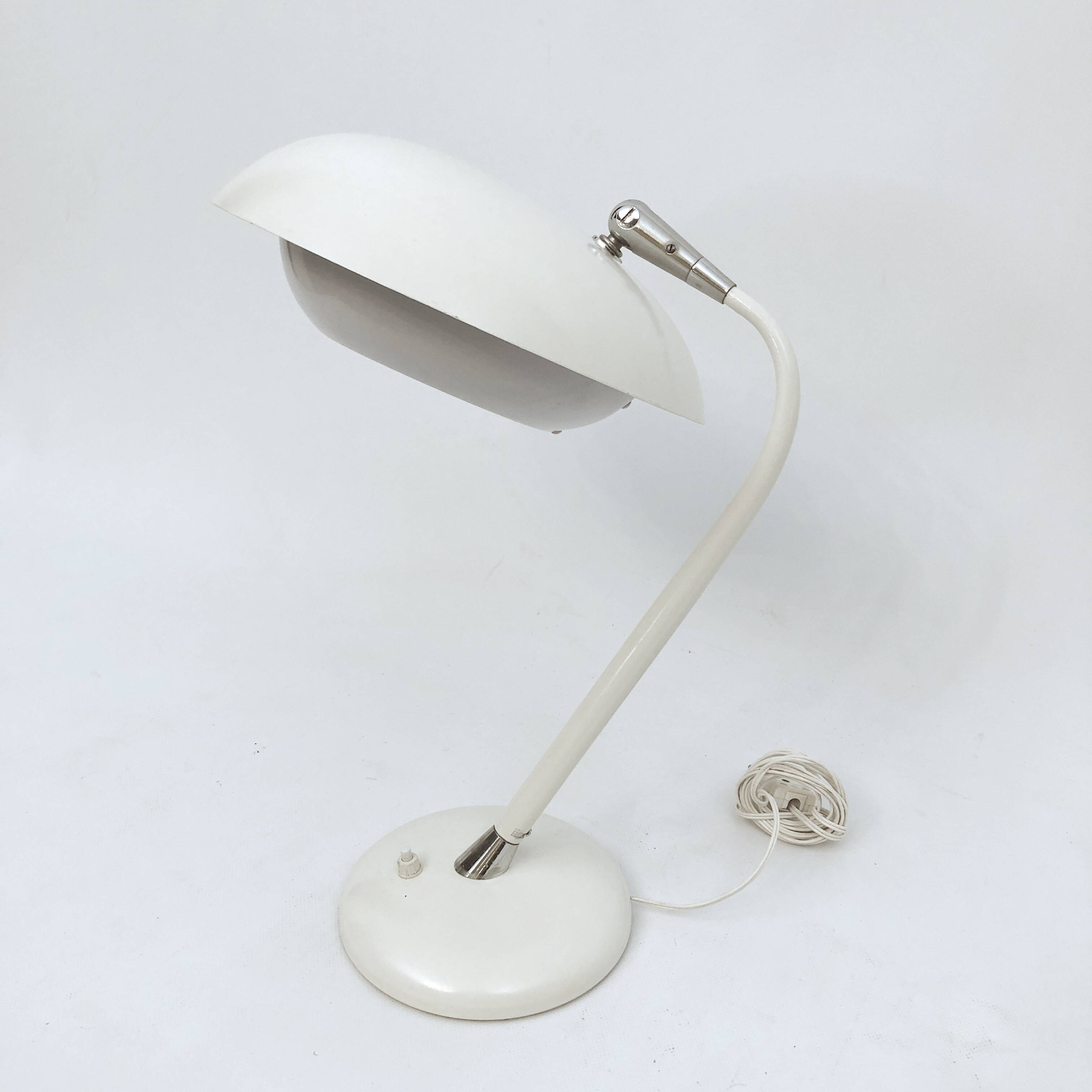 Lampe de table blanche italienne, Stilnovo années 1950