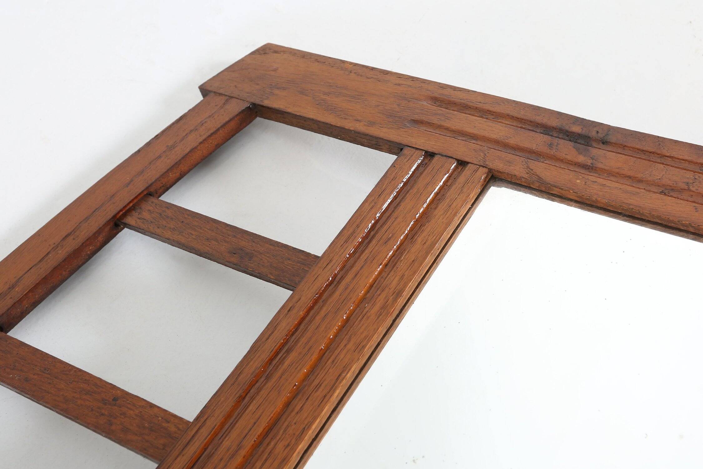 Art Deco Mirror in Wood with Facet Cut Mirror, 1930s