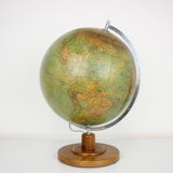 Mid-Century Light Glass Globe With Wooden Base by Paul Rath, 1950s