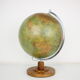 Mid-Century Light Glass Globe With Wooden Base by Paul Rath, 1950s
