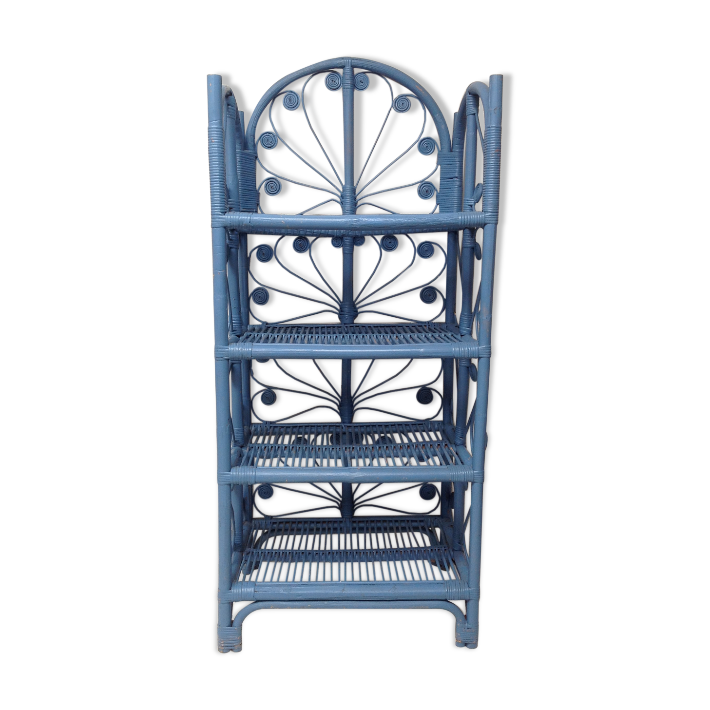 Peacock Rattan Shelf Bookcase