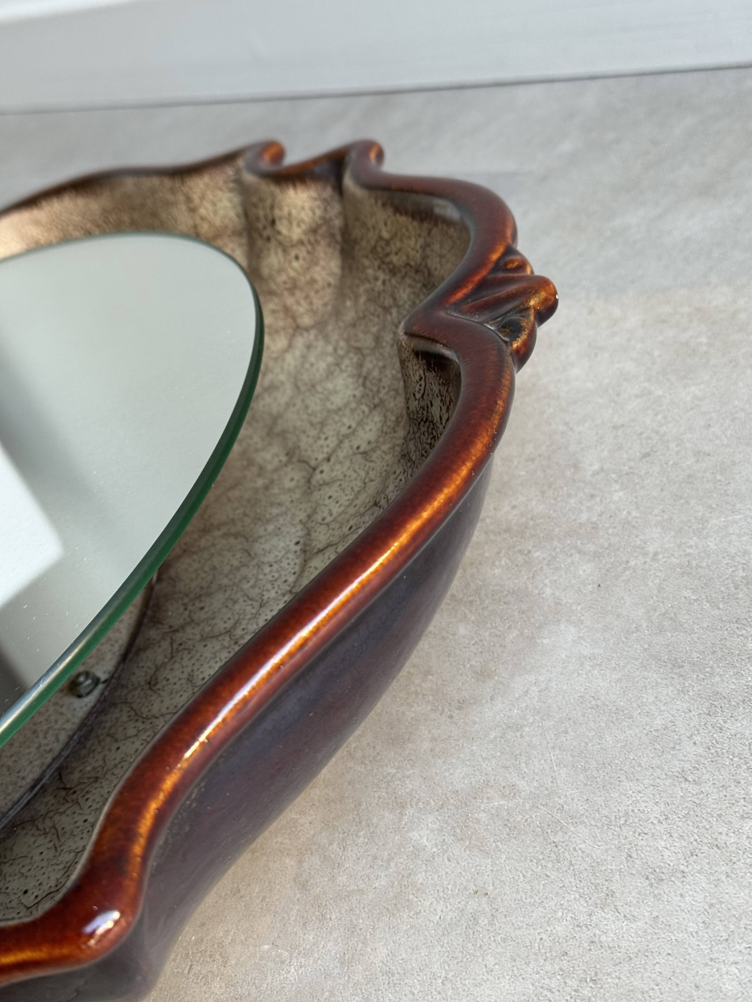 XL Vintage ceramic backlit mirror