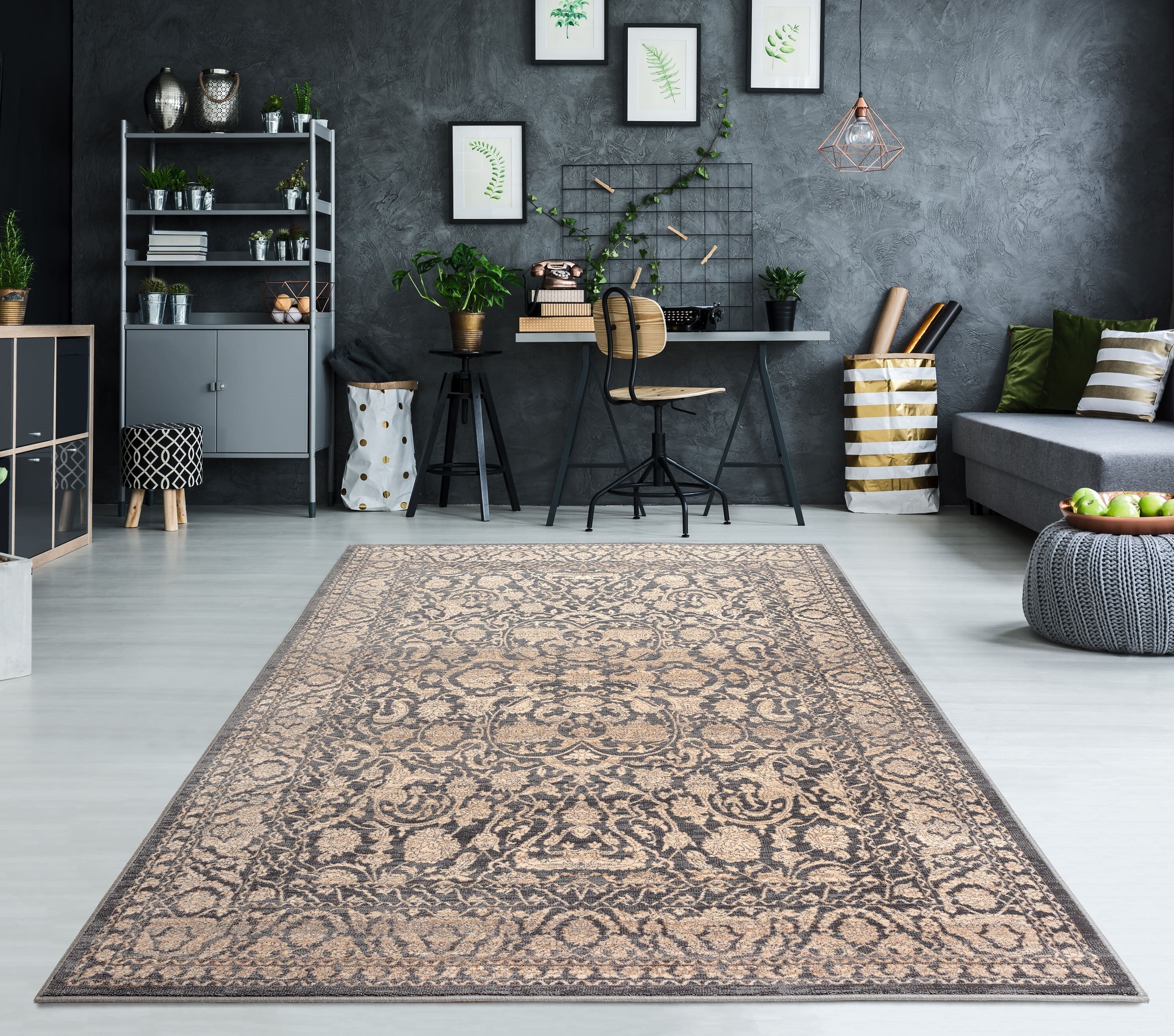 Persian carpet oriental grey and beige 160x230 cm