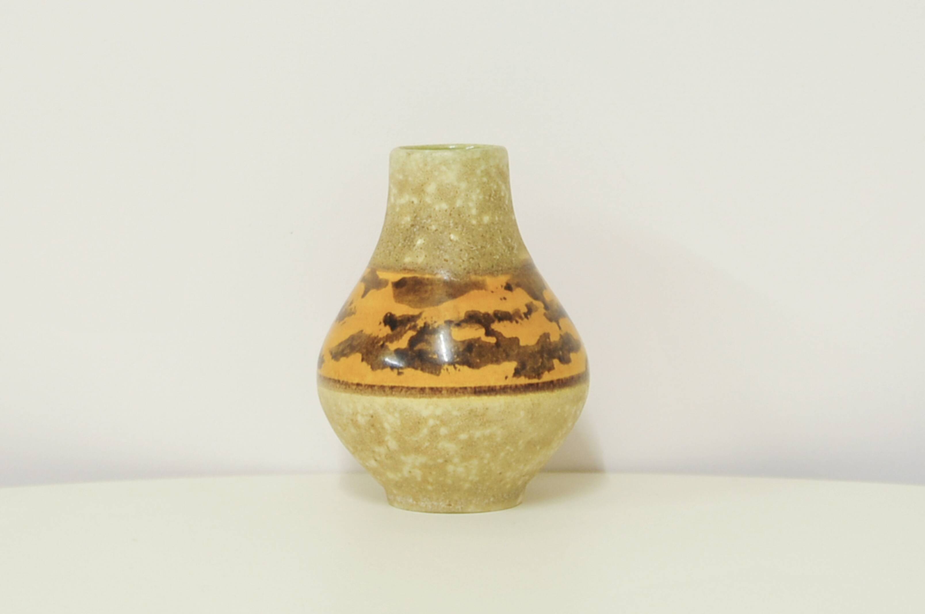 Vintage yellow & green west germany vase