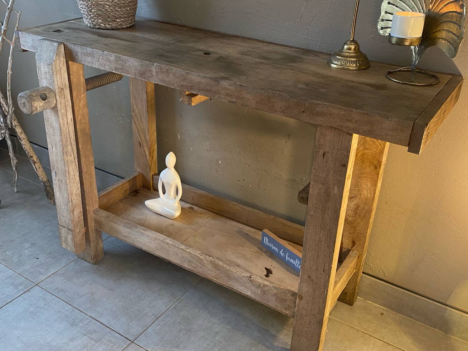 Vintage wooden workbench