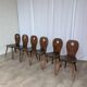 Set of 6 Vintage Brutalist Wooden Chair / Rustic Farmhouse Dining Chair
