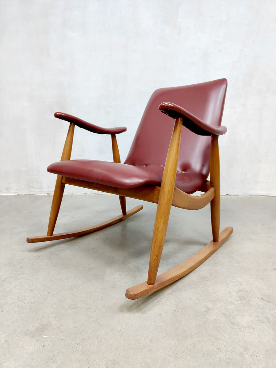 Vintage dutch design rocking chair Louis Van Teeffelen, Webe