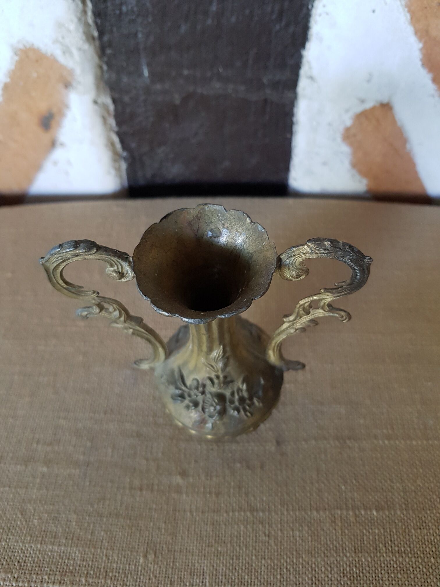 Retro soliflore vase gilded metal