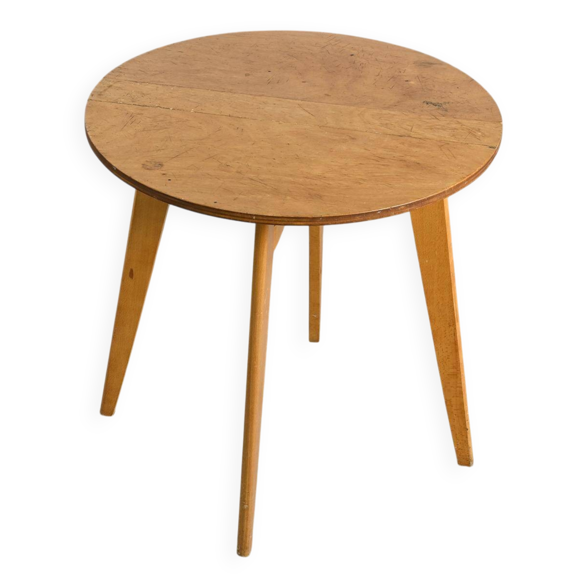 Beech dining table, France, circa 1960