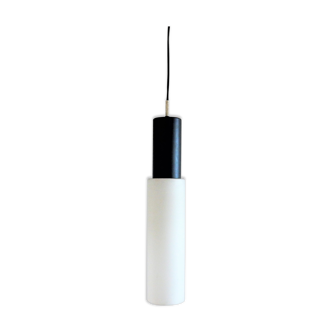 Black and white glass pendant lamp by Evenblij, 1960s