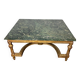 Table basse en marbre vert et bois doré, style Louis XVI / Rococo