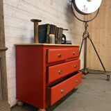 Commode vintage poignées laitons