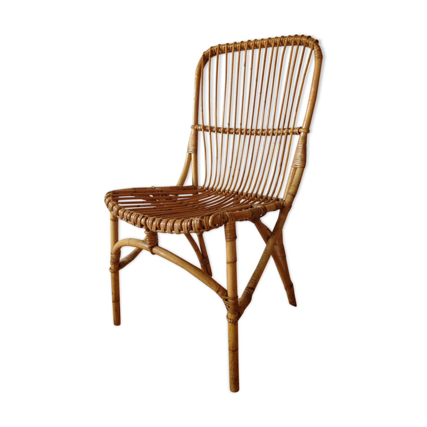 Chaise rotin vintage