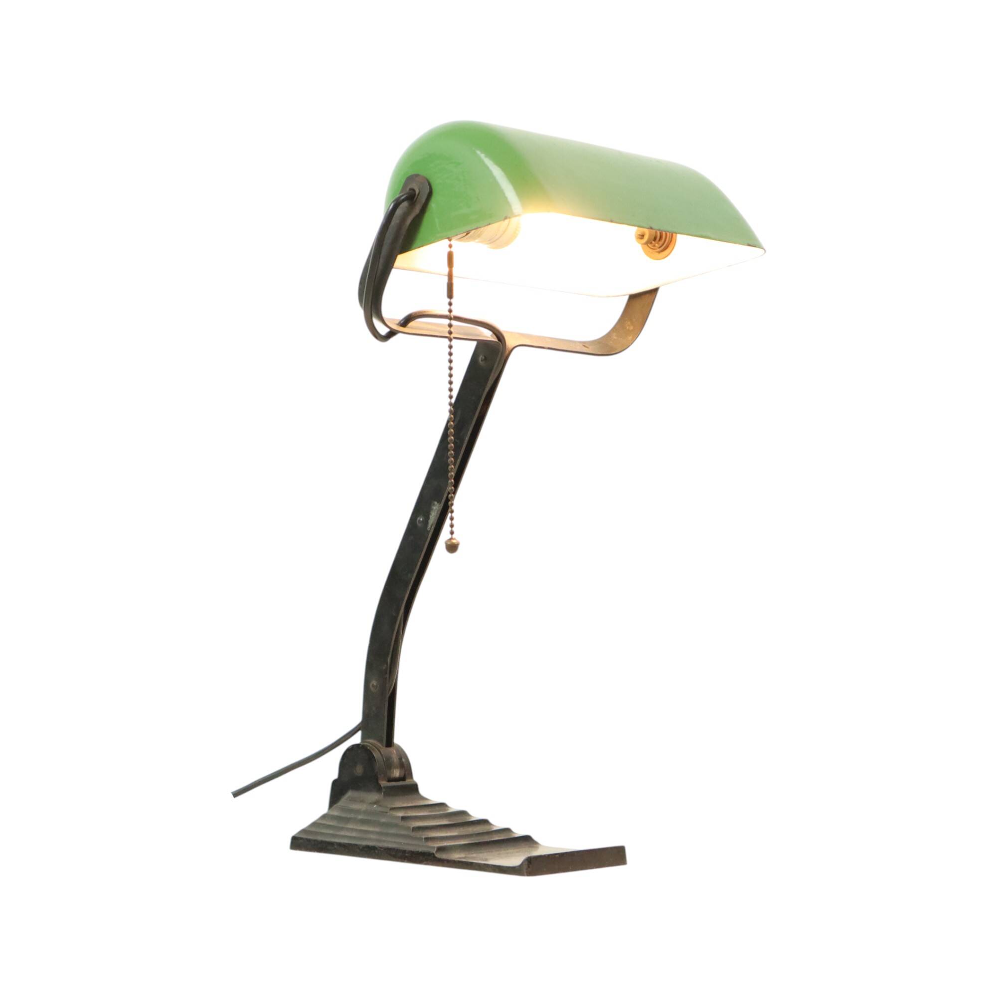 Lampe de bureau Bauhaus Notary Lamp Erpe Modèle 52 Émail vert