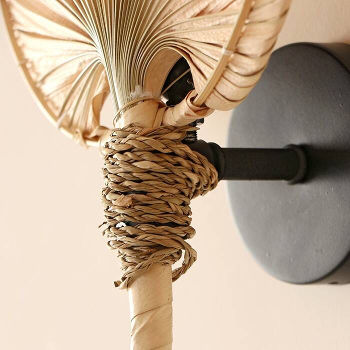 Applique murale en palmier naturel 44 x 33 cm