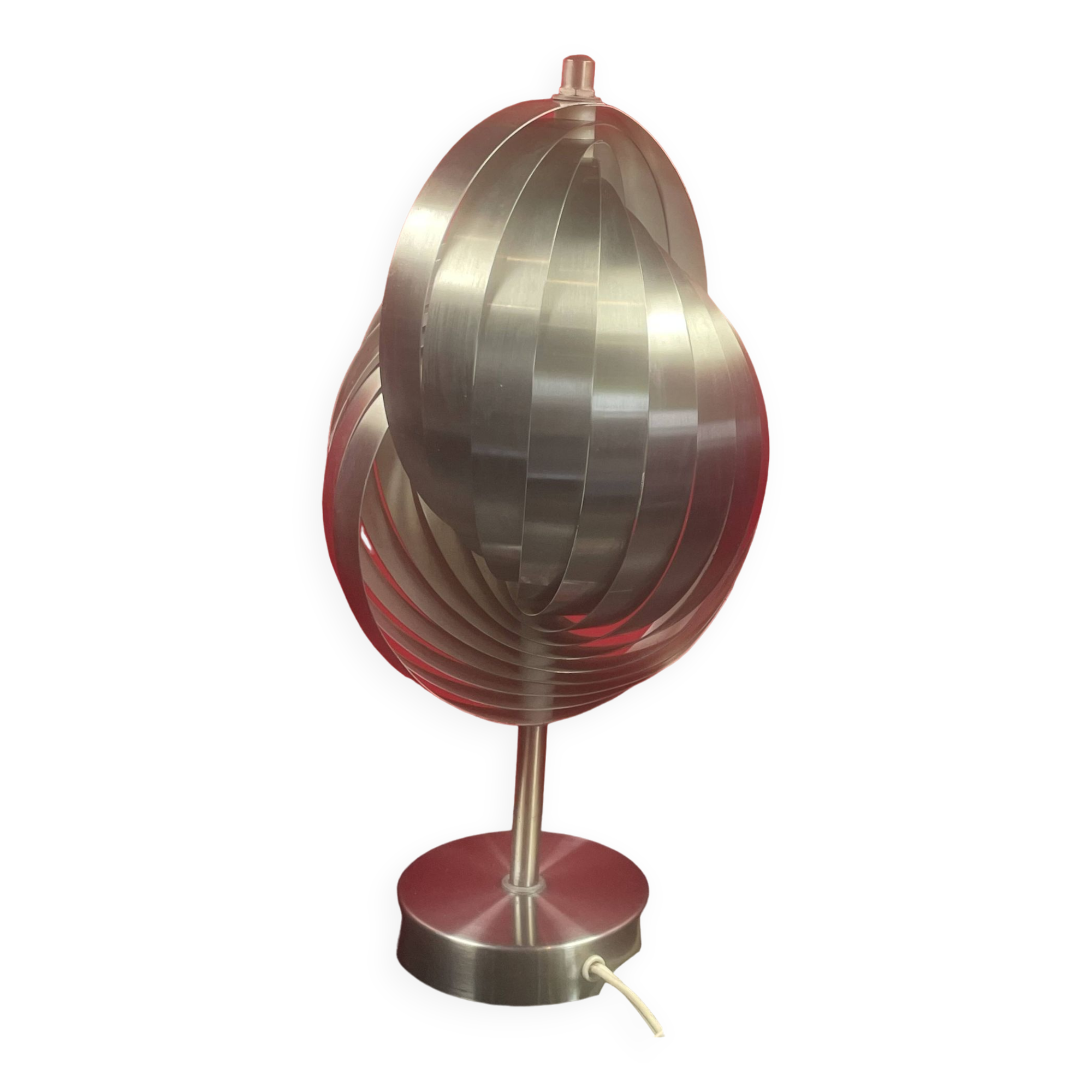 Henri Mathieu 70's Kinetic Design Lamp Brushed Aluminum - 36 cm