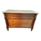 3-drawer chest of drawers in solid mahogany with white marble top in Louis XVI style