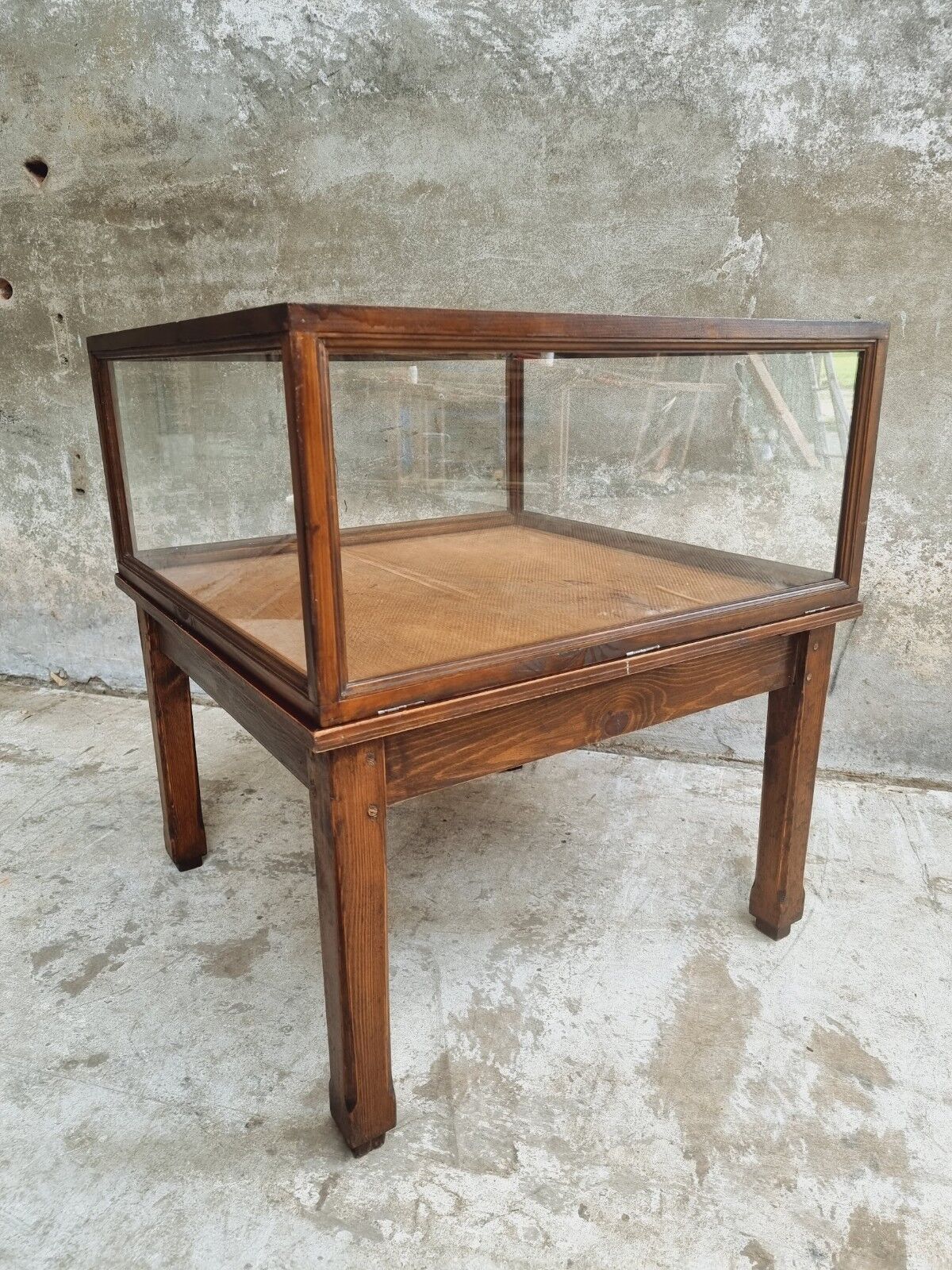 Old display cabinet shop display case or museum cabinet