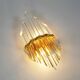 1980s wall lamp in gilded brass and crystal glass by Novaresi Milano