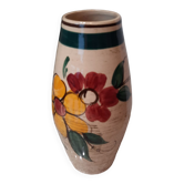 Vase céramique motif floral Numéroté