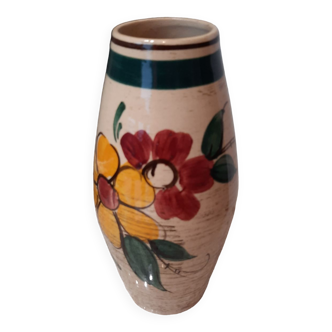 Vase céramique motif floral Numéroté