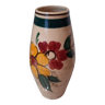 Vase céramique motif floral Numéroté