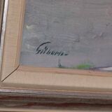 Original Swedish oil on canvas – “Church” by Stig Gilborne – vintage & framed – 67 × 52 cm (26.4" × 20.5")