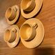 4 vintage stoneware cups