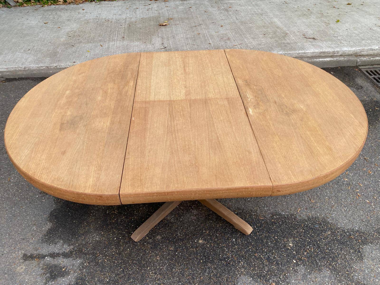Authentic Scandinavian dining table BAUMANN stripped in teak 1960