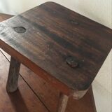 Massive wooden tripod stool