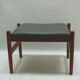 Ottoman stool, teak and leather, Spottrup, Denmark, 1960s