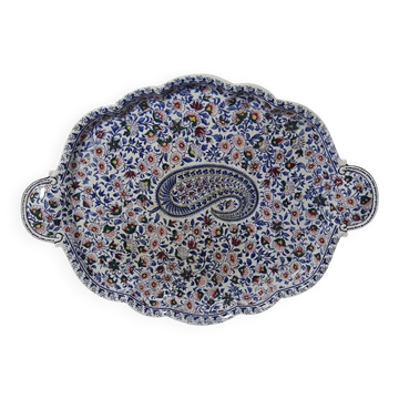 Important ceramic plateau from Gien, from the years 1875-1885, model Cache.