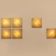 Set of six Kazuhide Takahama Saori wall lights from around 1970.