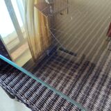 Coffee table rattan wicker glass