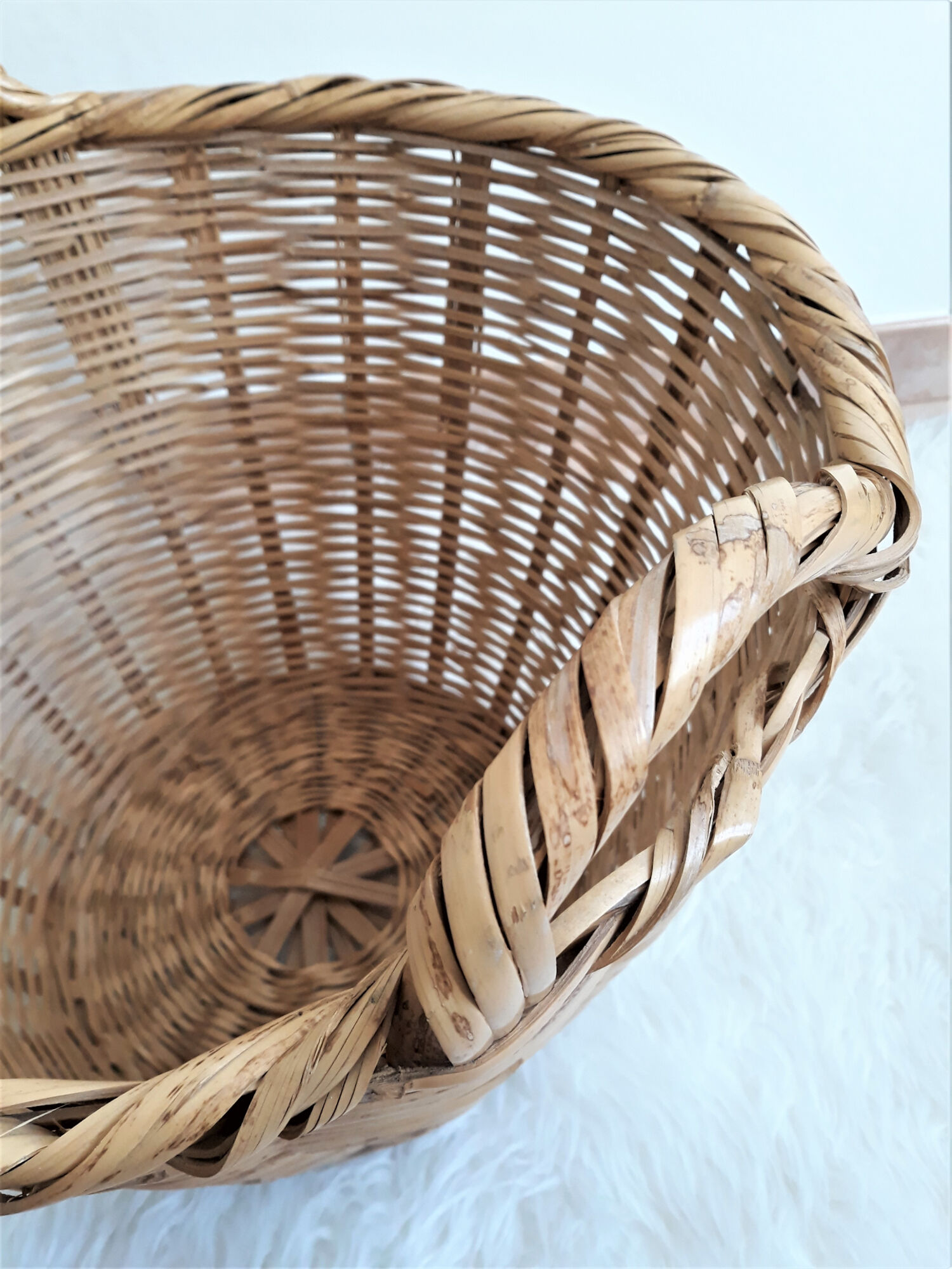 Large wicker basket / rattan - Rattan pan / wicker XXL