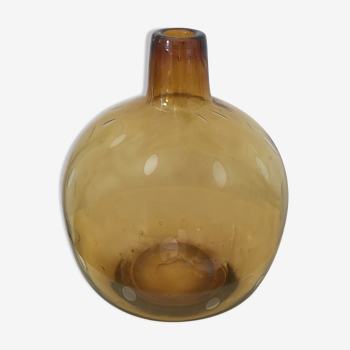 Mouth blown glass vase