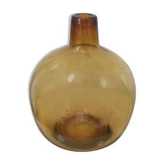 Mouth blown glass vase