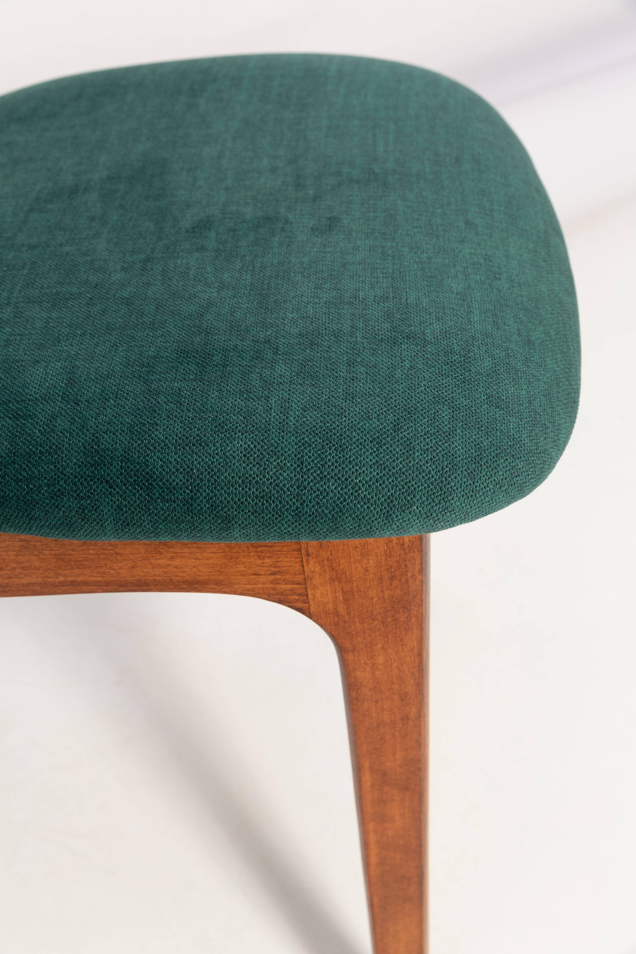 Green velvet Mid-Century chair designed by Rajmund Hałas, Poland, 1960s.