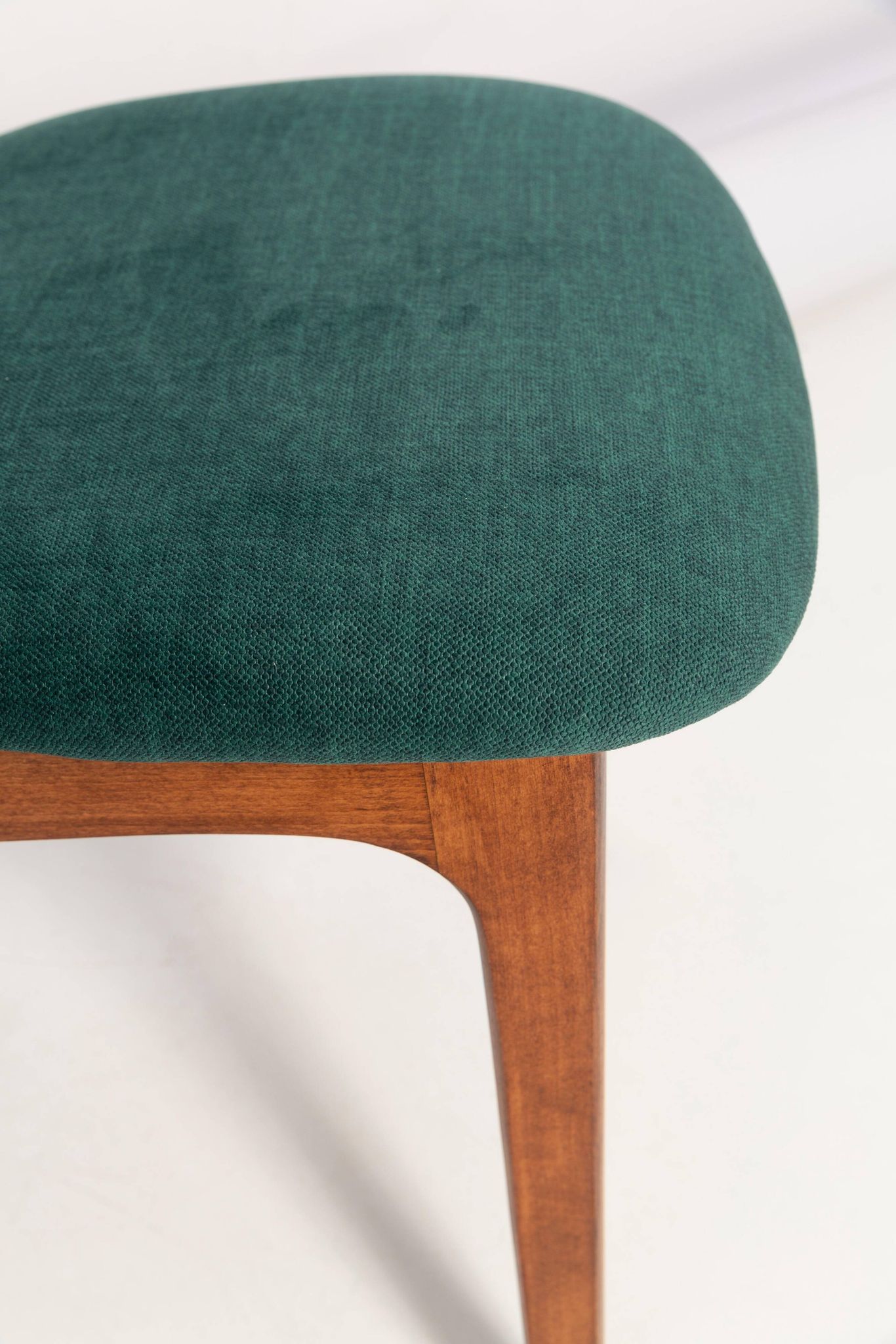 Green velvet Mid-Century chair designed by Rajmund Hałas, Poland, 1960s.