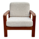 Vintage Scandinavian armchair in teak and wool - 1960s