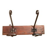 Metal and solid wood hooks, vintage